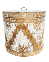 Table Decor - Storage Accessory. Stunning Handcrafted woven bamboo and hand painted box with mandala design.