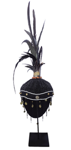 Home Decor - Table Accent. ASMAT CEREMONIAL HEADDRESS, tribal Papua ornament.
