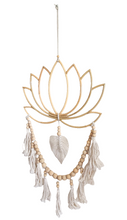 Home Decor - Large Lotus Flower Design, Beaded Bamboo Wall Art.