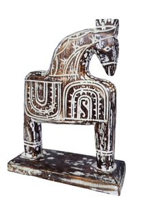 Home Decor Showpiece. Ornamental Tribal Design Trojan Horse Sculpture.