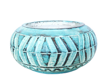 Home Decor: Storage Accessory. Hand Carved and Painted Decorative Round Wooden Bowl.