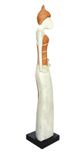 Home Decor Figurine. Modern Wooden Handcrafted Lady Statuette.