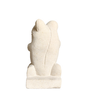 TABLETOP / GARDEN DECOR / FIGURINE: Handcrafted Cute Frog Sculpture in sandstone playing the flute.