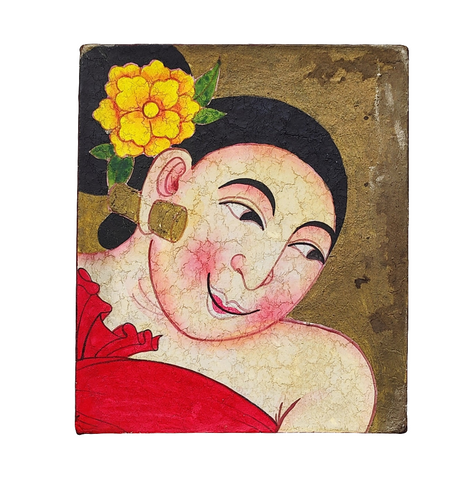 Wall Art: Beautiful Oil On Canvas Painting of A Thai Dancer.