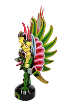 Home Decor: Intricately Hand-Carved Wooden Sculpture of Lord Vishnu and Garuda, "Holy Duo".