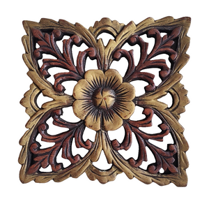 Wooden Carved Floral Wall Art Decor.