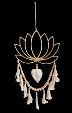 Home Decor - Large Lotus Flower Design, Beaded Bamboo Wall Art.