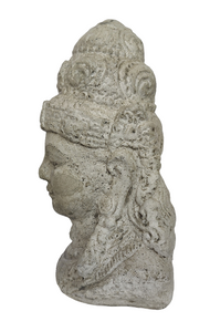 Home Decor Statue: Vintage Finish Stone Bust of Goddess Dewi Sri.