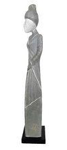 Home Decor Figurine. Modern Wooden Handcrafted Lady Statuette.
