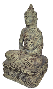 Home Decor. Table - Garden Statue. Cute Stone Sculpture of Lord Buddha, in Deep Meditation.