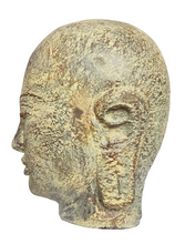 Home Decor. Table - Garden Sculpture. Peaceful Buddha head Garden Statue sculpture in stone.
