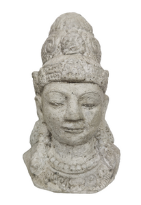Home Decor Statue: Vintage Finish Stone Bust of Goddess Dewi Sri.