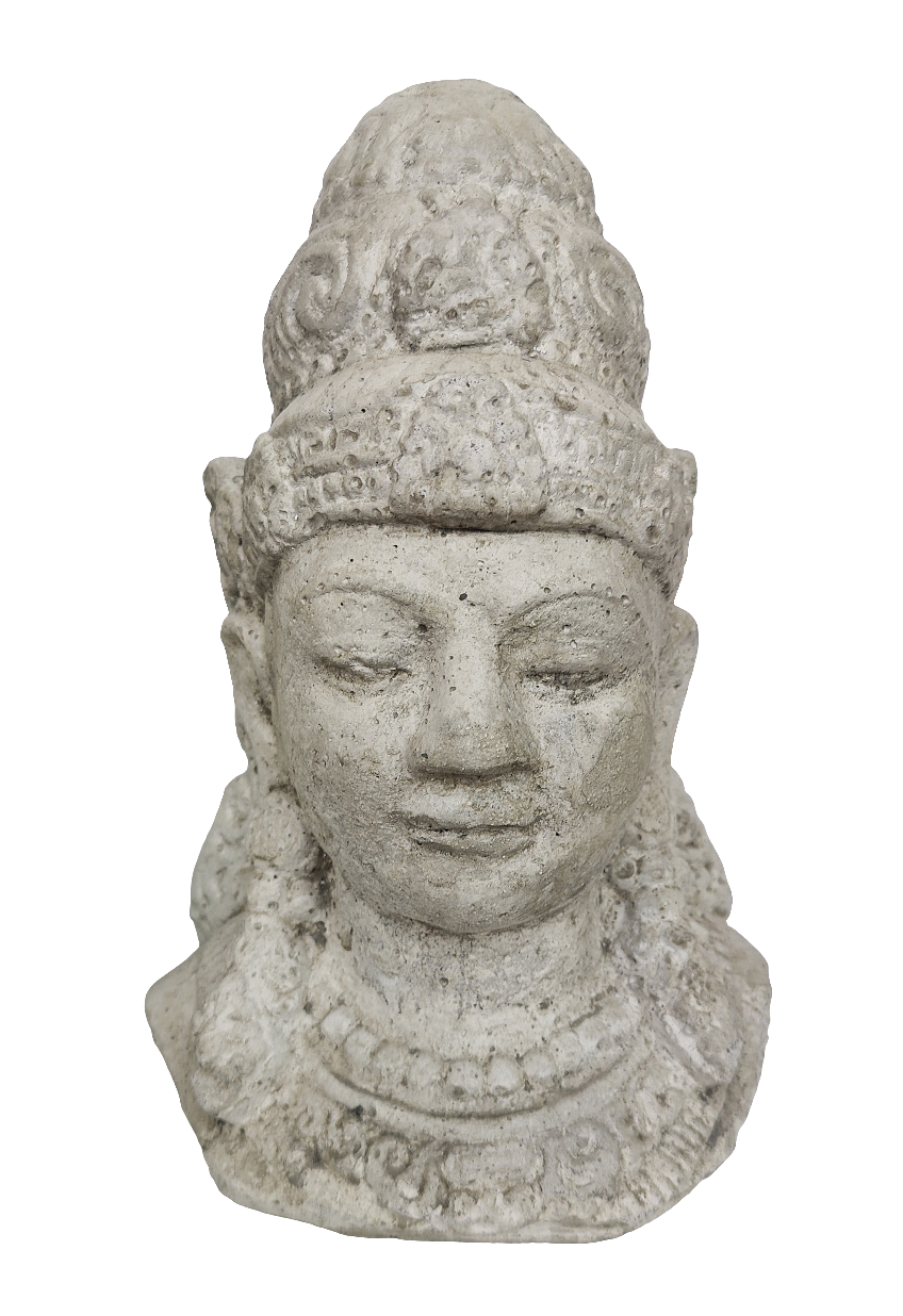 Home Decor Statue: Vintage Finish Stone Bust of Goddess Dewi Sri.