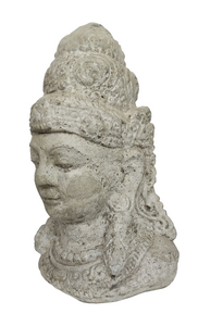 Home Decor Statue: Vintage Finish Stone Bust of Goddess Dewi Sri.