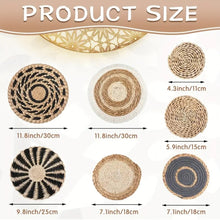 Home Decor - Boho Wall Decor - Handwoven Seagrass Hangings, Multi-Size 7 pcs.