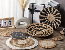 Home Decor - Boho Wall Decor - Handwoven Seagrass Hangings, Multi-Size 7 pcs.