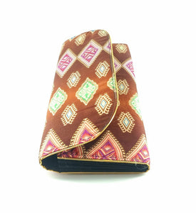 Fashion Accessory - Handbag. Lovely and Elegant Handmade Faux Silk  Clutch Bag.