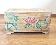 Home Decor. Table Decor-Storage Accessory. Large Decorative Handcrafted Lotus Design Wooden Box.