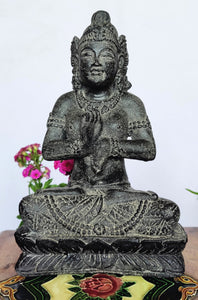 Home Decor: Beautiful stone sculpture of Goddess Prajnaparamita sitting in a lotus position.