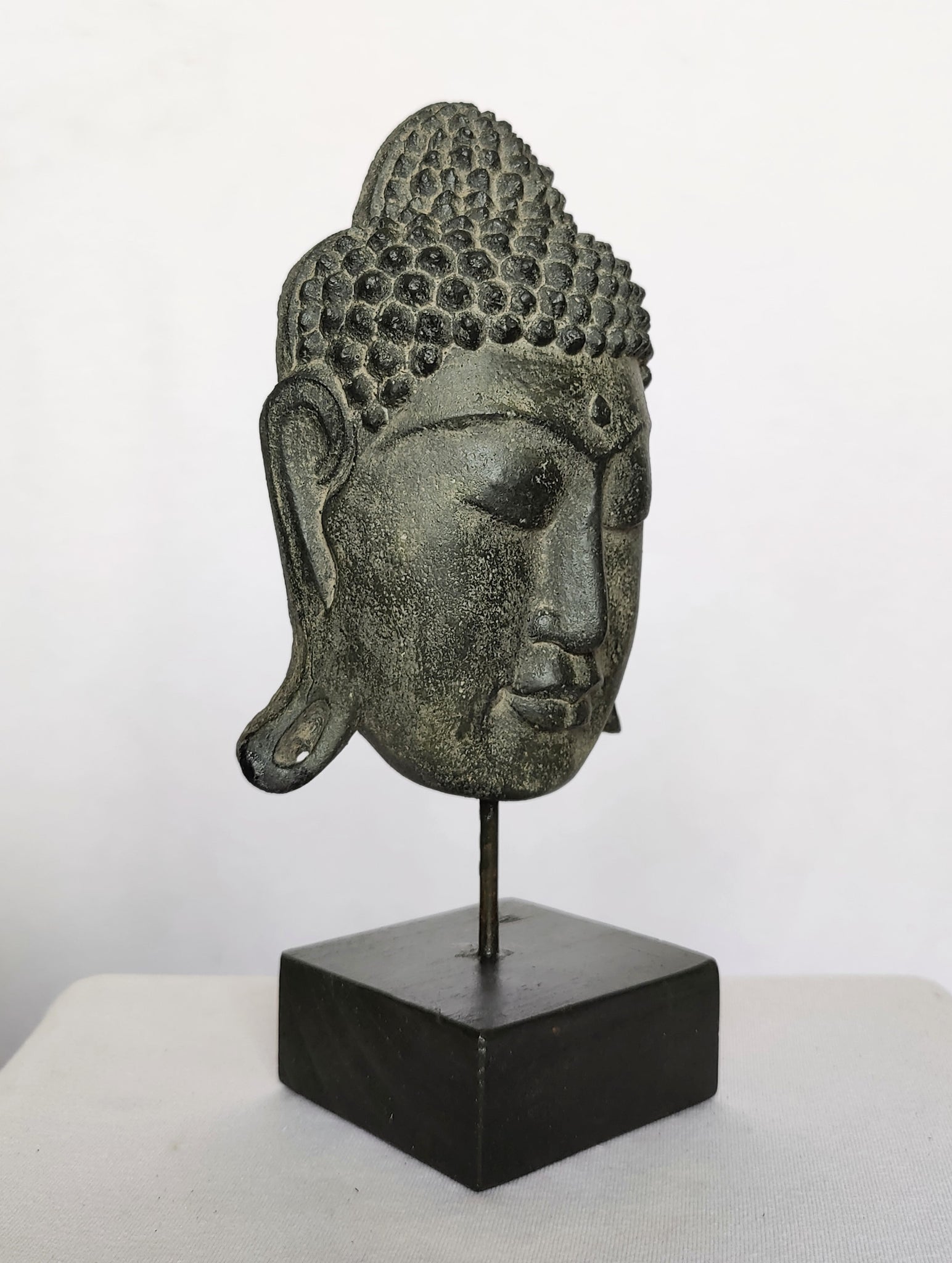 Home Decor. Table Accent. Beautiful Serene Buddha Face Stone Mask