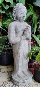 Home Decor.
Standing Stone Buddha Statue in Anjali Mudra Posture.