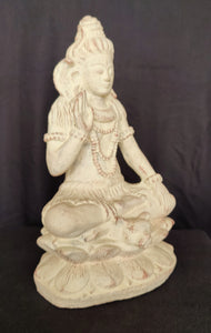Home Decor: Table - Garden Statue. Solid Meditating Stone Sculpture of Lord Shiva. "Shiva Blessing"
