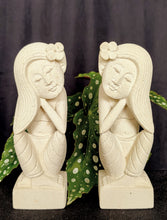Home Decor. Tabletop Accents. Sandstone Statuettes of Resting Women. "The Maidens".