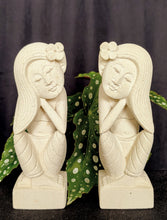 Home Decor. Tabletop Accents. Sandstone Statuettes of Resting Women. "The Maidens".