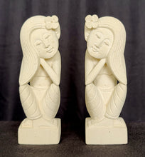 Home Decor. Tabletop Accents. Sandstone Statuettes of Resting Women. "The Maidens".