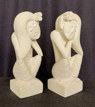 Home Decor. Tabletop Accents. Sandstone Statuettes of Resting Women. "The Maidens".