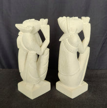 Home Decor. Tabletop Accents. Handcrafted Sandstone Couple Statuettes, Praying.