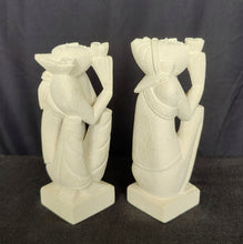 Home Decor. Tabletop Accents. Handcrafted Sandstone Couple Statuettes, Praying.