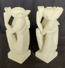 Home Decor. Tabletop Accents. Handcrafted Sandstone Couple Statuettes, Praying.