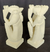 Home Decor. Tabletop Accents. Handcrafted Sandstone Couple Statuettes, Praying.