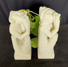 Home Decor. Tabletop Accents. Handcrafted Sandstone Couple Statuettes, Praying.