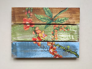 Home Decor: WALL HANGING DECOR: Beautiful Hand Painted Cannonball Flowers on Wooden panels.