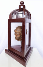 Home Decor: Table Accent. Unique Stone Dewi Bust Mounted in a open Bird Cage Frame.