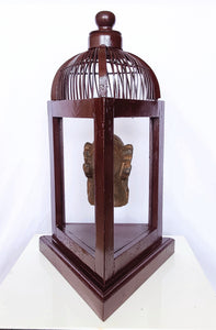 Home Decor: Table Accent. Unique Stone Dewi Bust Mounted in a open Bird Cage Frame.
