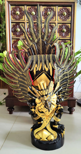 Home Decor. Large Hand Crafted Wooden Garuda Sculpture, 