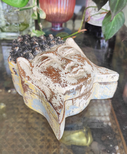 Home Decor. Table Decor-Storage Accessory. Hand-carved Wooden Trinket - Puzzle Box, 