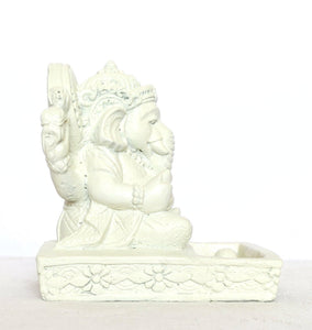 Home Decor Idol. Stone statue of four handed Lord Ganesha, incense stick holder.