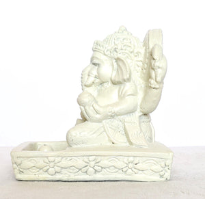 Home Decor Idol. Stone statue of four handed Lord Ganesha, incense stick holder.