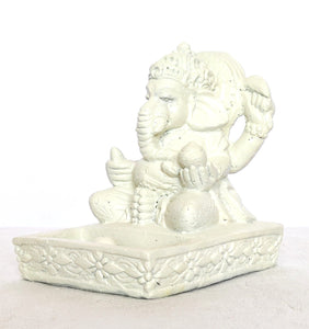 Home Decor Idol. Stone statue of four handed Lord Ganesha, incense stick holder.