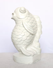 OUTDOOR / INDOOR DECOR: Handmade Stone Sculpture of a fish.