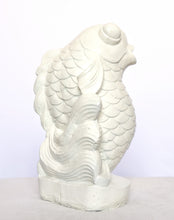 OUTDOOR / INDOOR DECOR: Handmade Stone Sculpture of a fish.