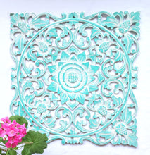 Home Decor. Wall Art. Handcrafted Lotus Flower Relief Panel, "Lotus Altar"