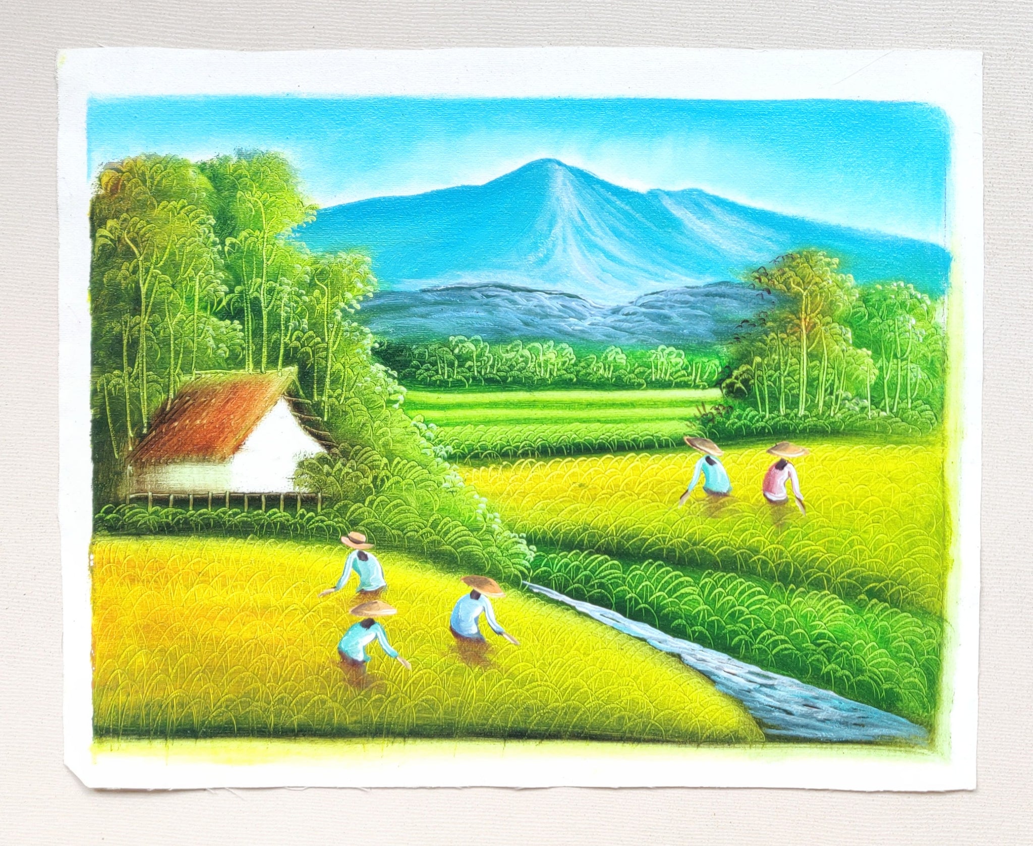 paddy field in Kerala Painting by Anjali George - Fine Art America