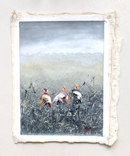 Wall Art. Textured Landscape Painting, Rice Harvest Painting for Prosperity.