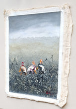 Wall Art. Textured Landscape Painting, Rice Harvest Painting for Prosperity.