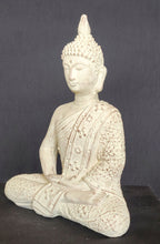 TABLE - OUTDOOR DECOR: Beautiful Stone Meditating Buddha, sitting in Lotus Pose.